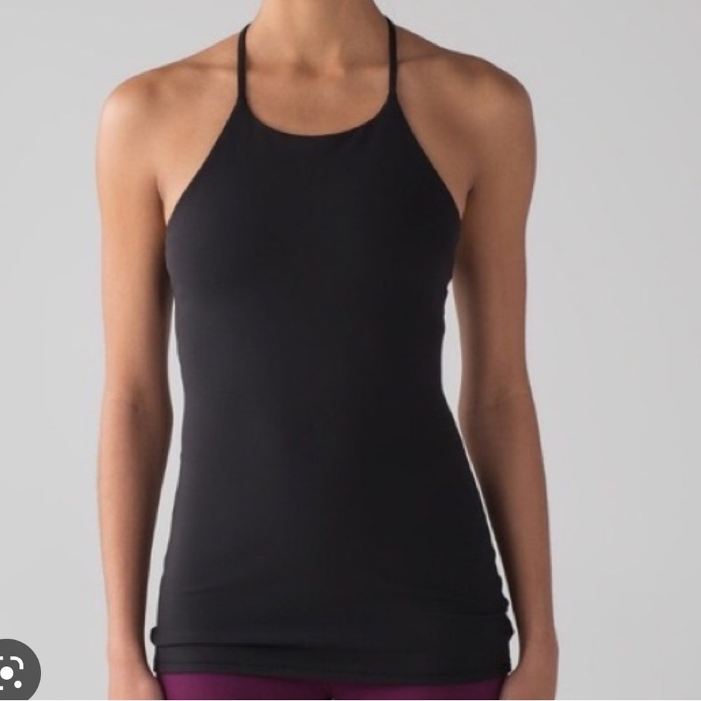 Lululemon Black Sunsetter High Neck Y Tank Top